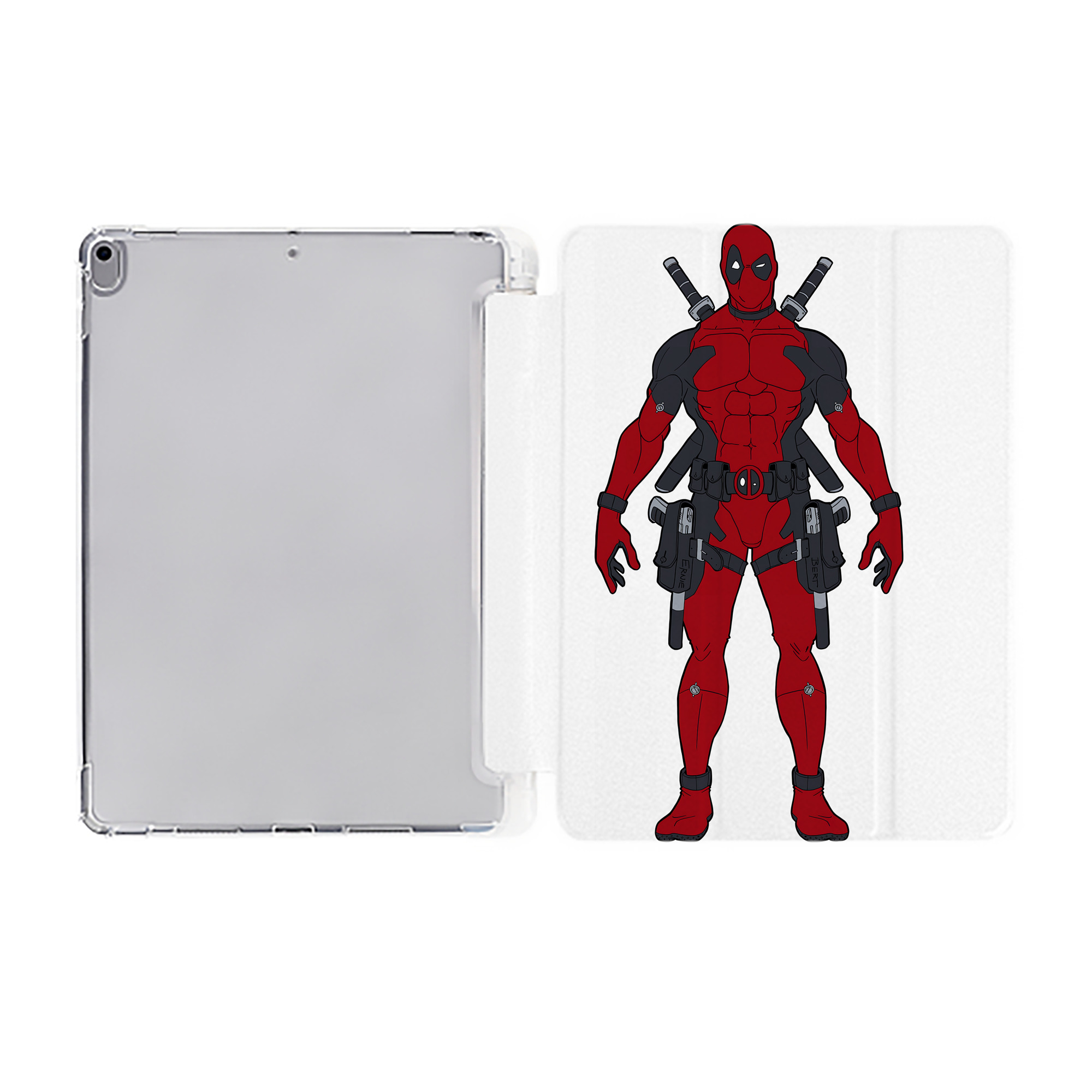 （画像用） Deadpool デッドプール IPad ケース ペン収納付き 三つ折りスタンド PUレザー×シリコン 対応機種9.5/10.5/10.9インチ